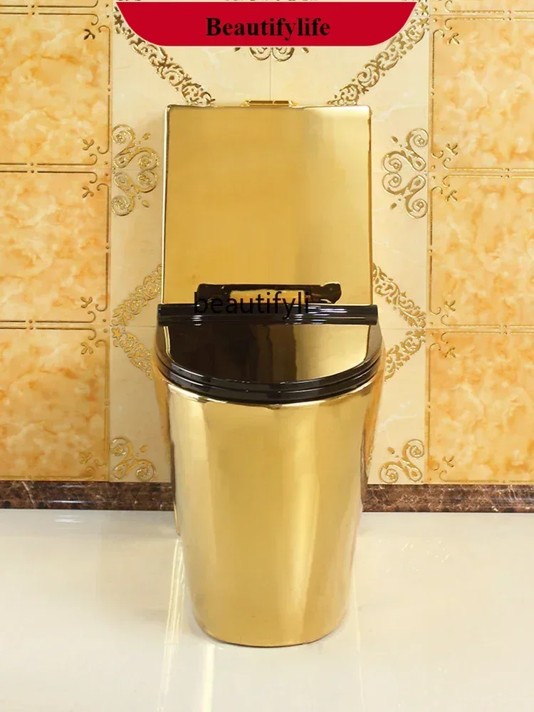 

Z189 NQ Art European-Style Golden Toilet Siphon European-Style Color Seat Toilet Adult Toilet Home