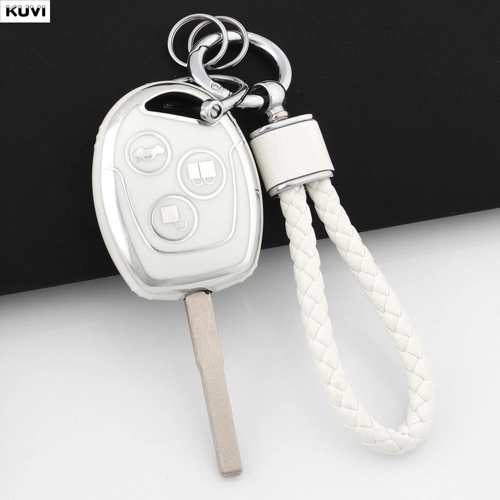 Fashion TPU Car Key Case Cover For Ford Mondeo Focus Fusion Fiesta Galaxy Transit 2008 2006 2007 Shell Fob Keychain Accessories