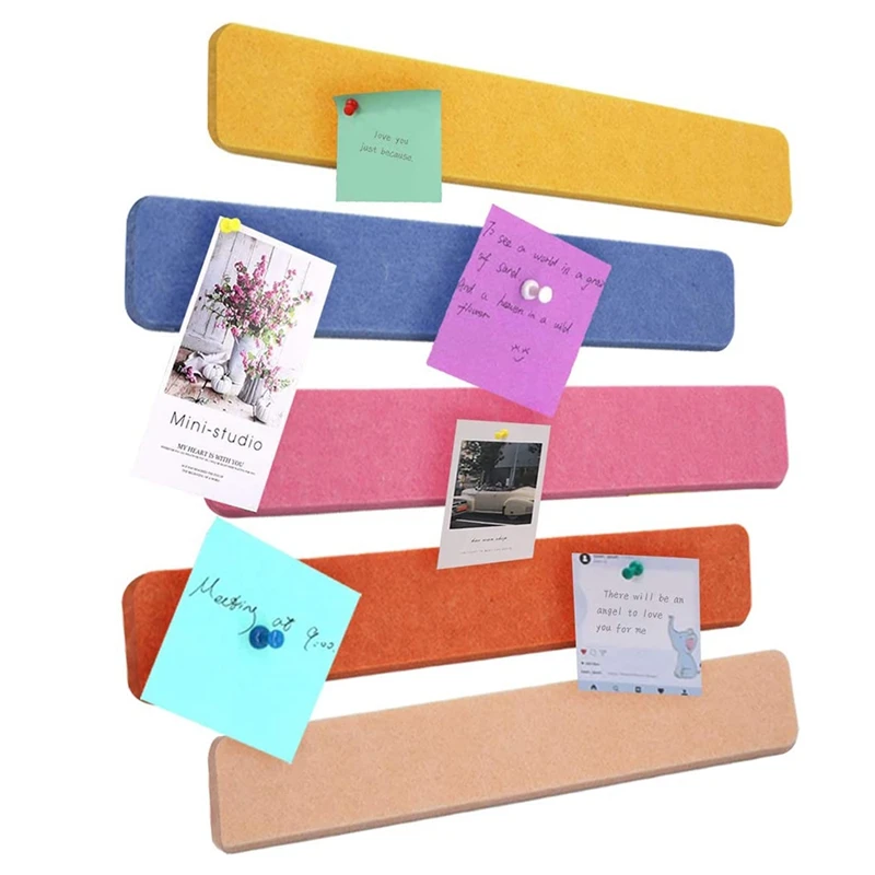 7 kolorów filcowe paski tablica ogłoszeń 7 szt. Samoprzylepny biuletyn listwa pasek bezramkowy pasek z filcem ściennym