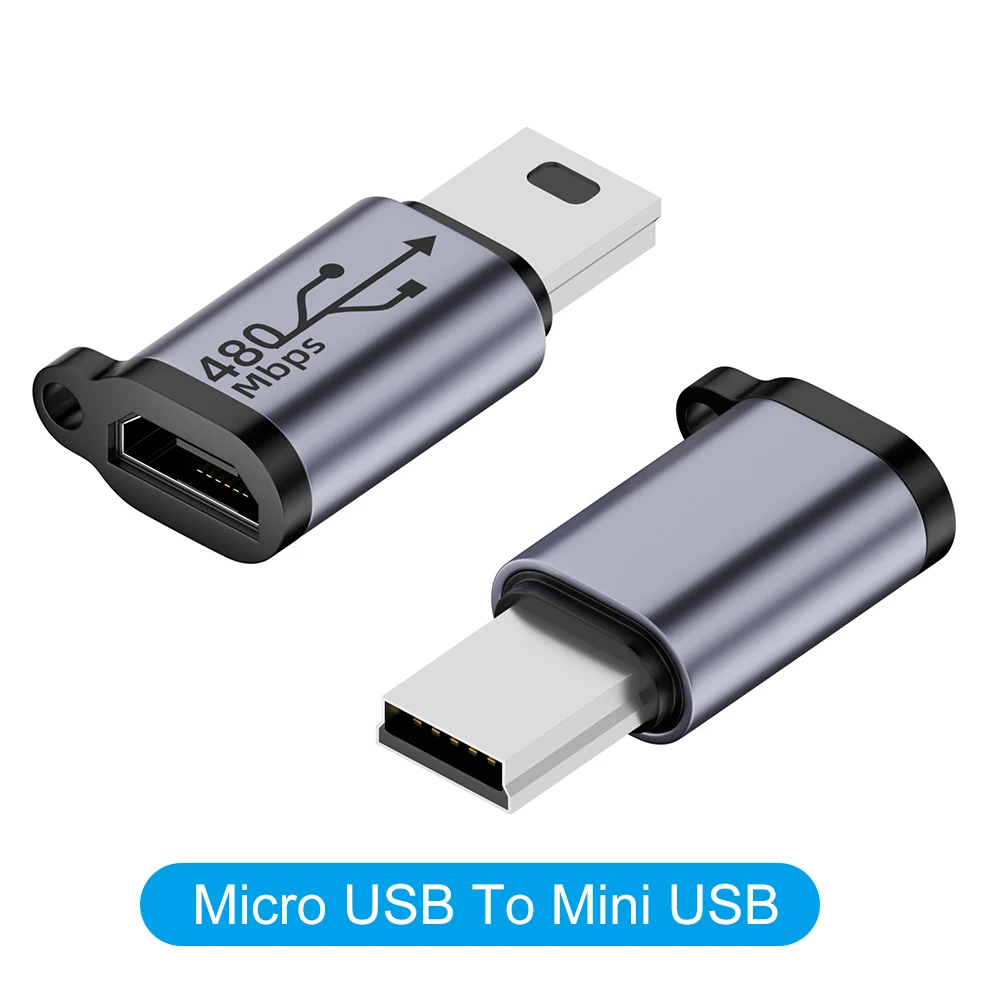 

Переходник с Micro USB на Mini USB Type-C, 480 Мбит/с