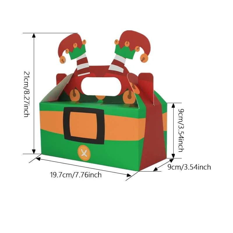 4/6pc Christmas Candy Box Cute Santa Claus Elk Cookie Gifts Cake Packing Box For Christmas New Year Party Decor Xmas Navidad