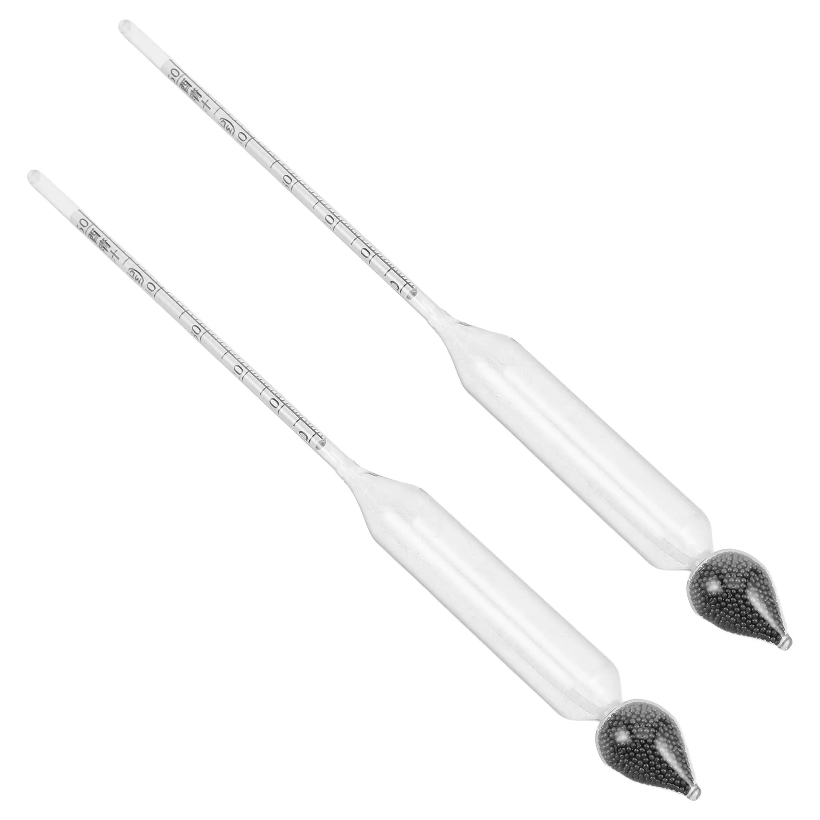 2Pcs Alcohol Tester Glass Hydrometer Dual Scale Portable Tool for Home Brew Wine Beer Alcohol Concentration Measurement