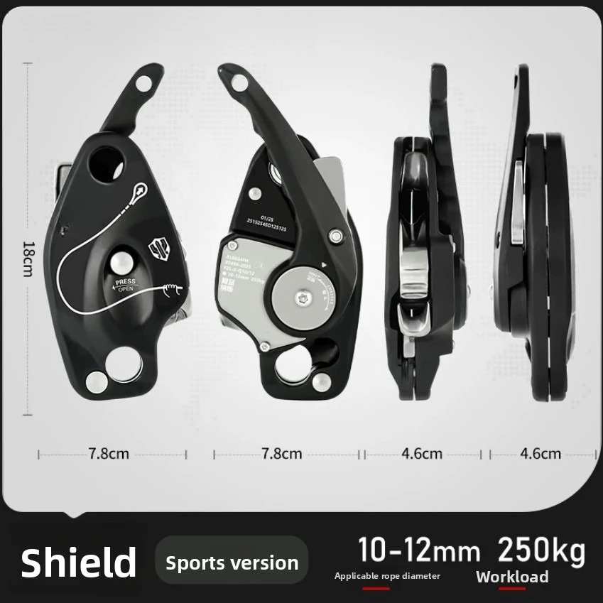 Descensor 250kg Control Manual Leva Antipánico Descenso Escalada Aire Libre Protección Trabajo Aéreo