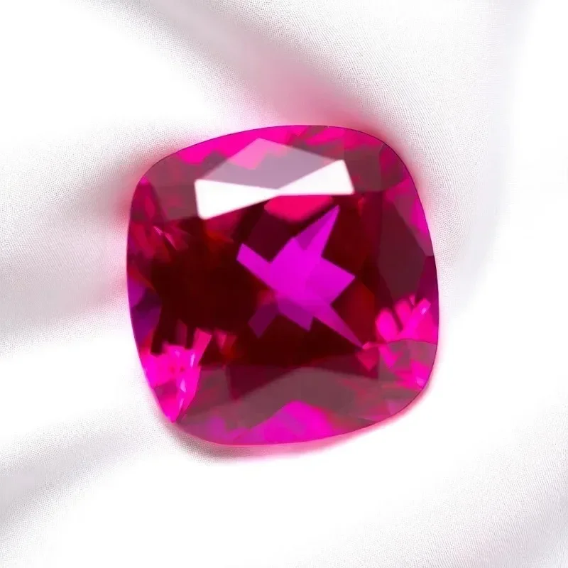 روبيليت اللون مختبر روبي وسادة شكل VVS1 سحر صنع المجوهرات DIY حلقة قلادة أقراط شهادة المواد الرئيسية