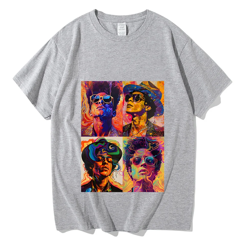 Pop Bruno Mars T-shirt Graphic Printing Classic Trend Cotton Tee-shirt Short Sleeve Grunge Punk Tshirt Sudaderas Soft Tees