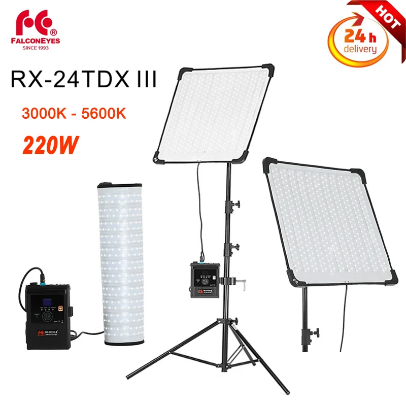 Falcon Eyes 220W LED Photo Video Light Portable Flexible Rollable Cloth Lamp RX-24TDX III 3rd Falconeyes