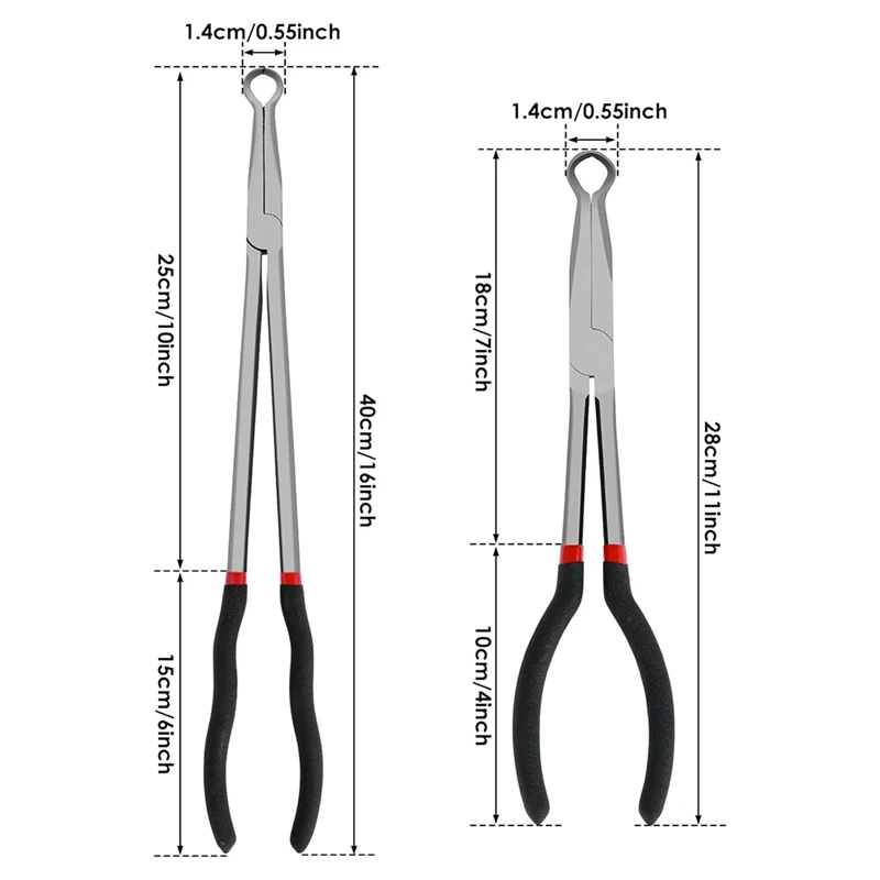 Durevole 2 pezzi Set di pinze per tubi da 11/16 pollici e pinze a morsetto a forma di O, ideali per scollegamento elettrico
