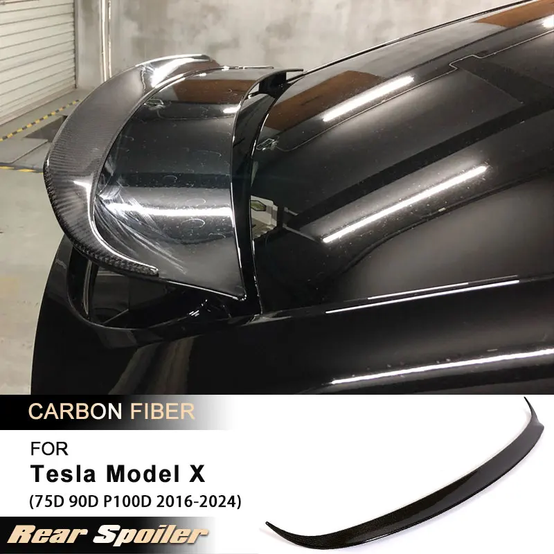 

Автомобильный задний спойлер багажника, крылья для Tesla Model X 75D 90D P100D 2016-2024, задний спойлер, крыло багажника, губа из углеродного волокна