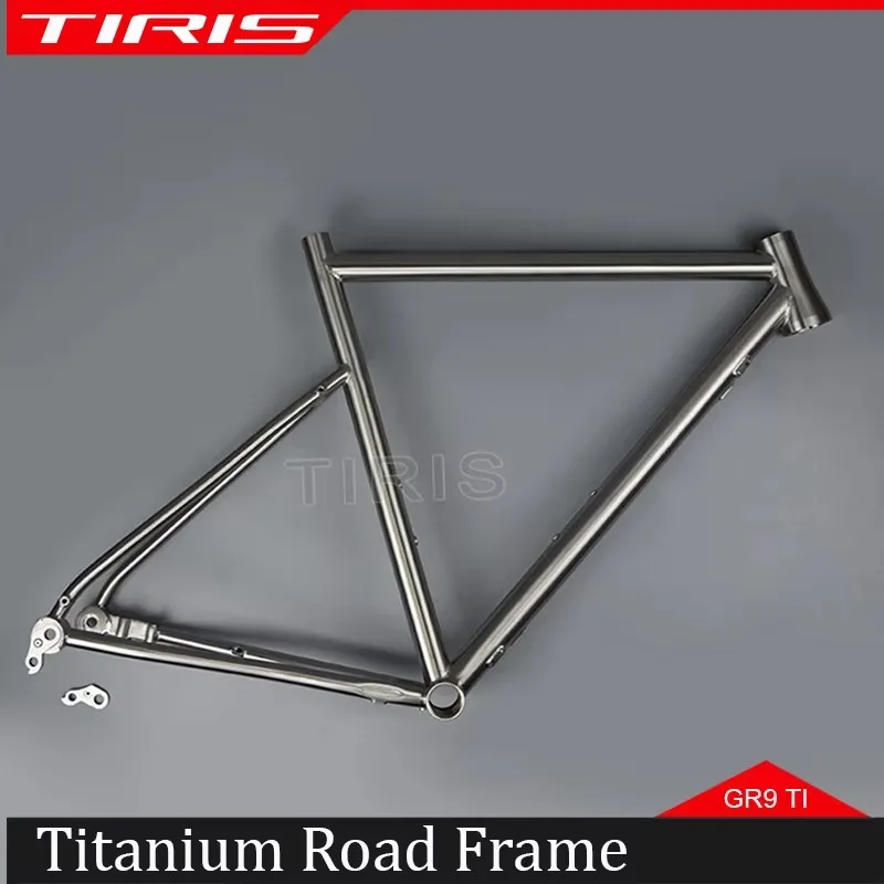 

TIRIS-DR2 Titanium Bike Road Bicycle Frame，Horizontal top tube frame， Accessores Race Cycling Frameset 700C Custom