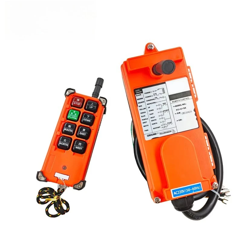 Handheld Industrial Wireless Radio Remote Control F21-E1B English Button Suit 12V~440V Lifting Motor, Overhead Crane Hoist