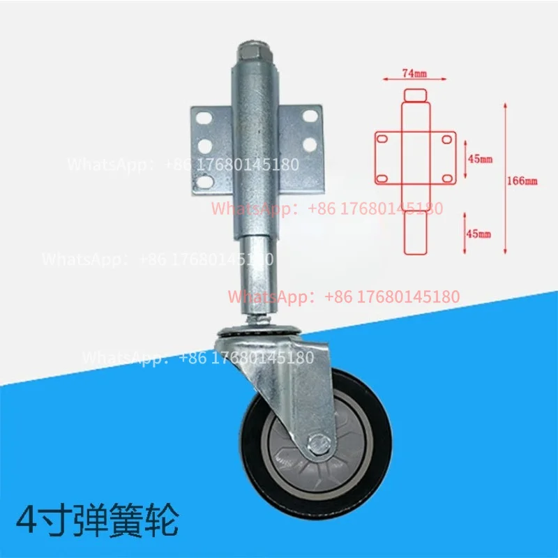 4 inch door spring wheel black PVC wheel railing wheel caster