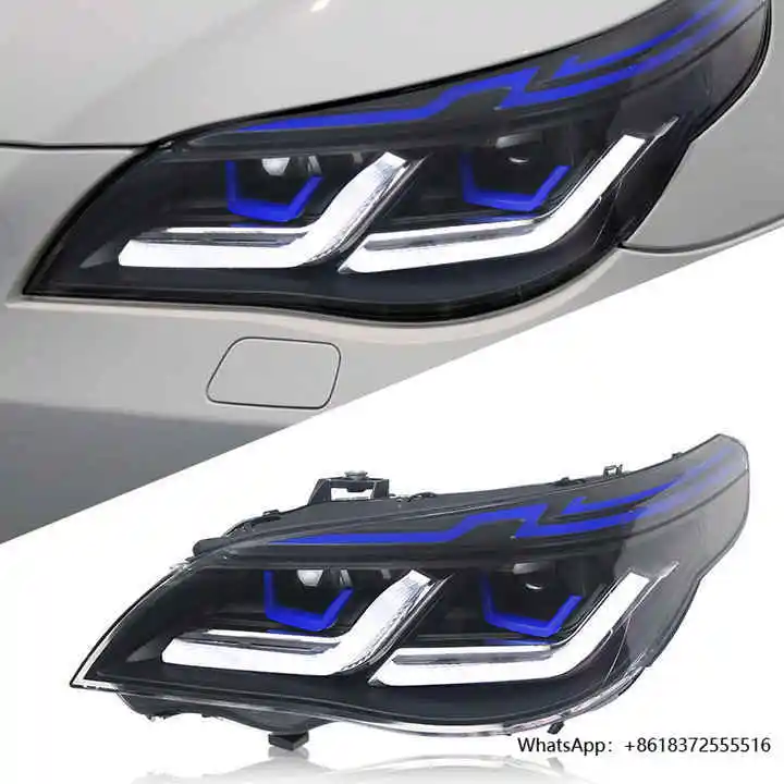 

High Quality E60 LED Headlight Projector Lens with DRL for 2003-2010 525i 530i 535i Car Front Lamp/headlamps