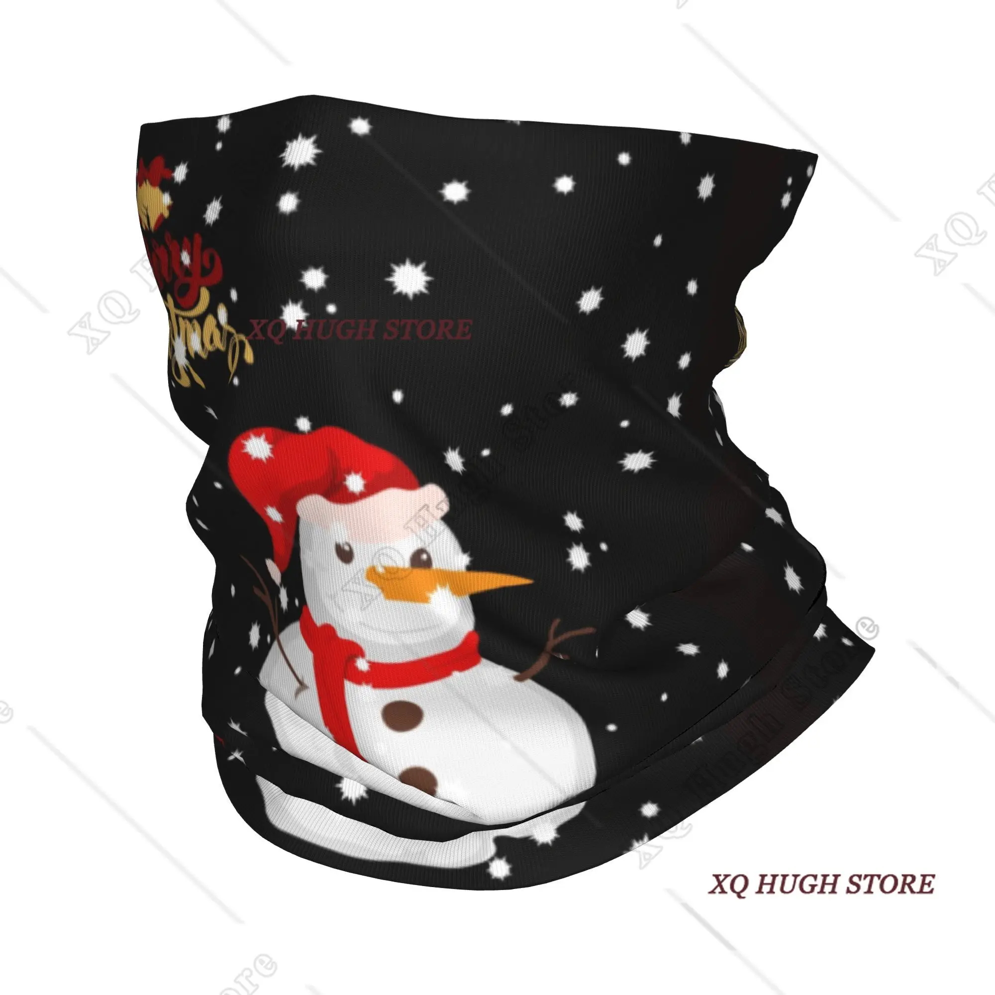 Custom New Year  Christmas  Neck Gaiter Men Women UV Protection Winter Snow man Gnome Bandana Scarf for Ski