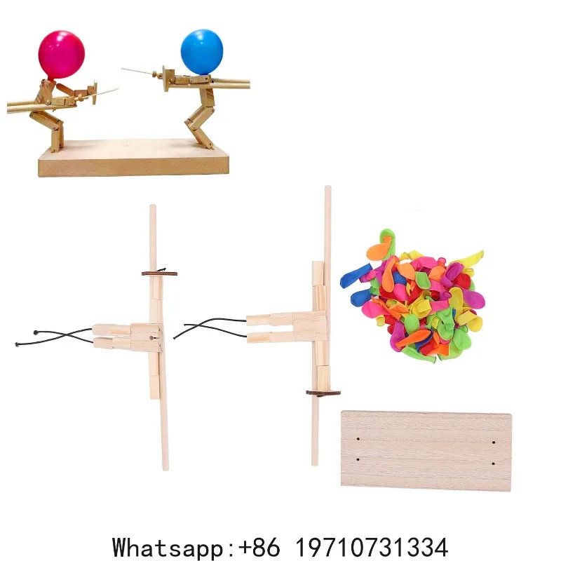 Balloon Man Battle Fencing Puppets Fun Exciting Interactive  Wooden 2 Player Balloon Man Battle for Toys Fencing Puppets