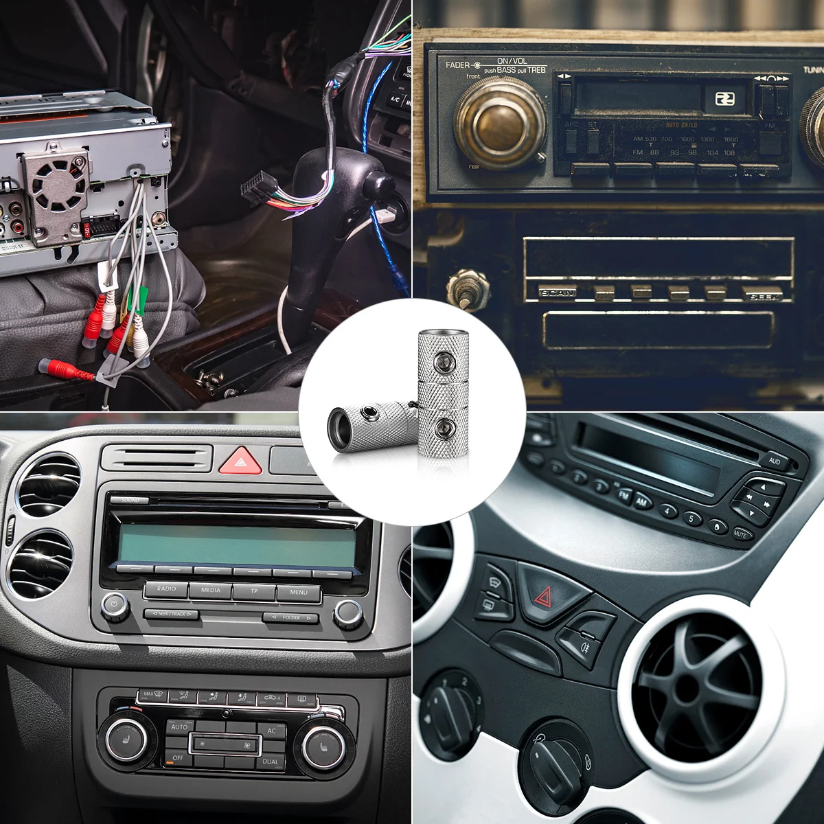 

2Pcs 4 Gauge Brass Audio Terminal Butt Connectors Wire Couplers Crimp Durable Car Audio Splice Butt Splice Connector