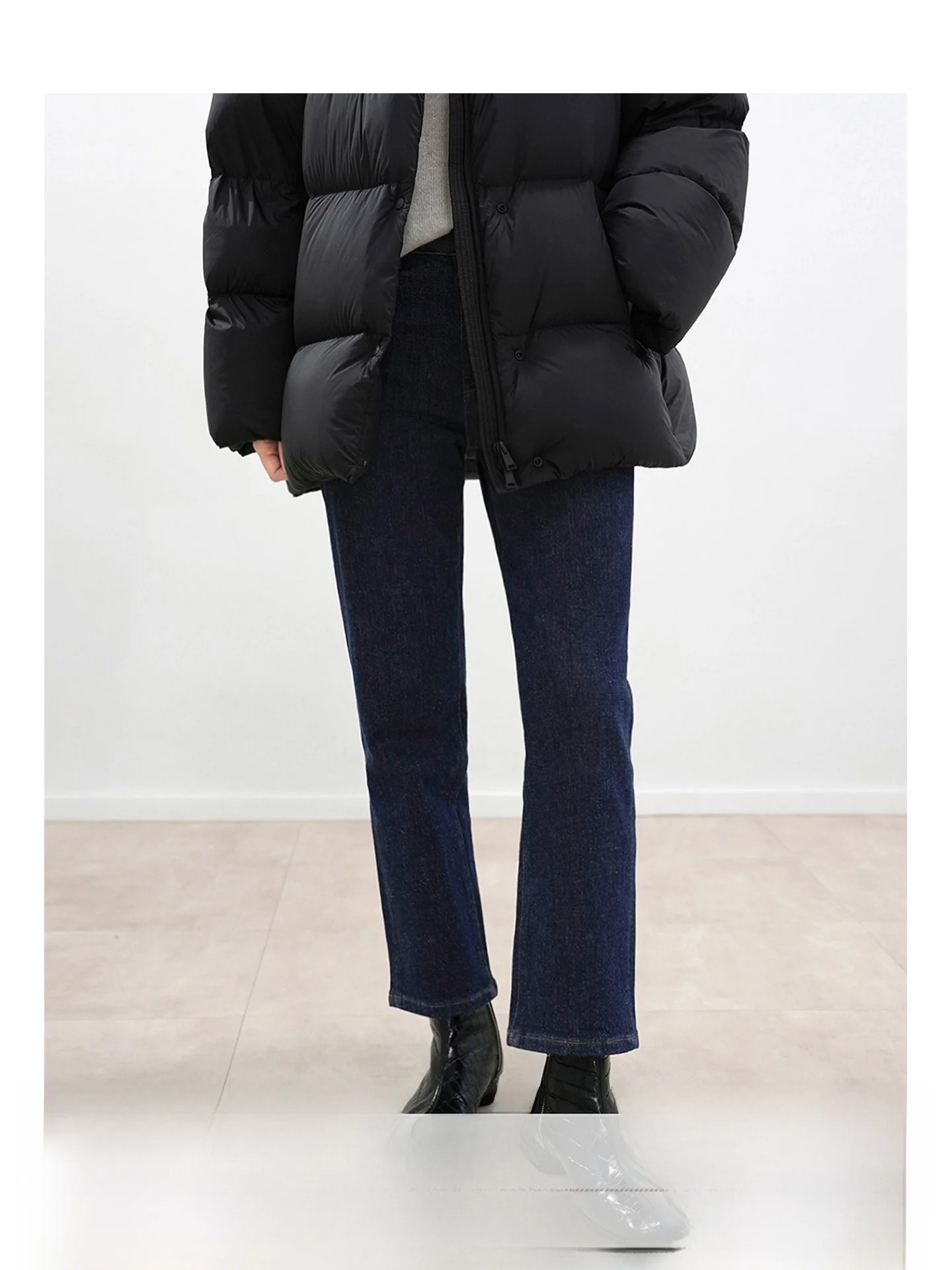 

Новые осенне-зимние джинсы Nubu с девятью точками, прямые джинсы с французским хлебом, повседневные брюки с высокой талией, хлопковые эластичные джинсы для поездок на работу