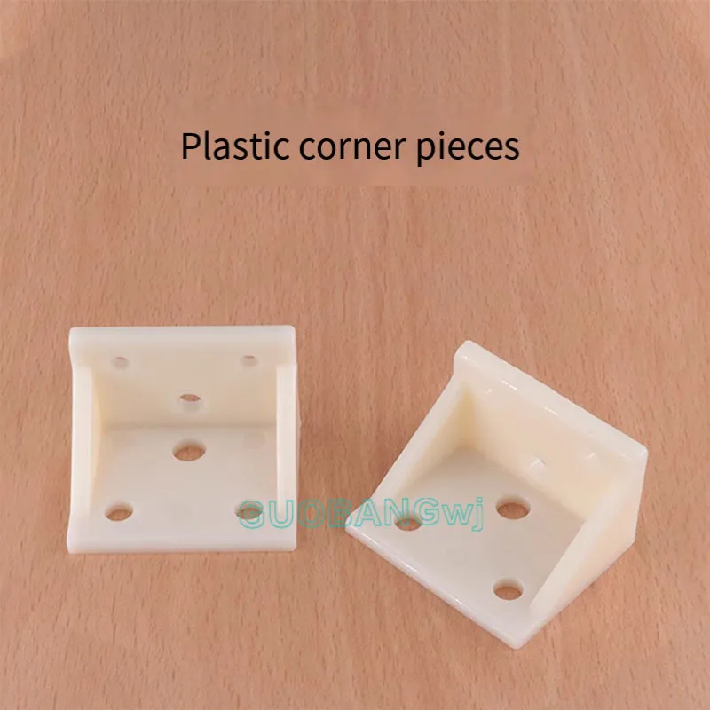 Reinforced Plastic Corner Bracket for Bed, Right Angle Support Furniture Hardware, Bed Corner Connector Hanger Shelf Bracket