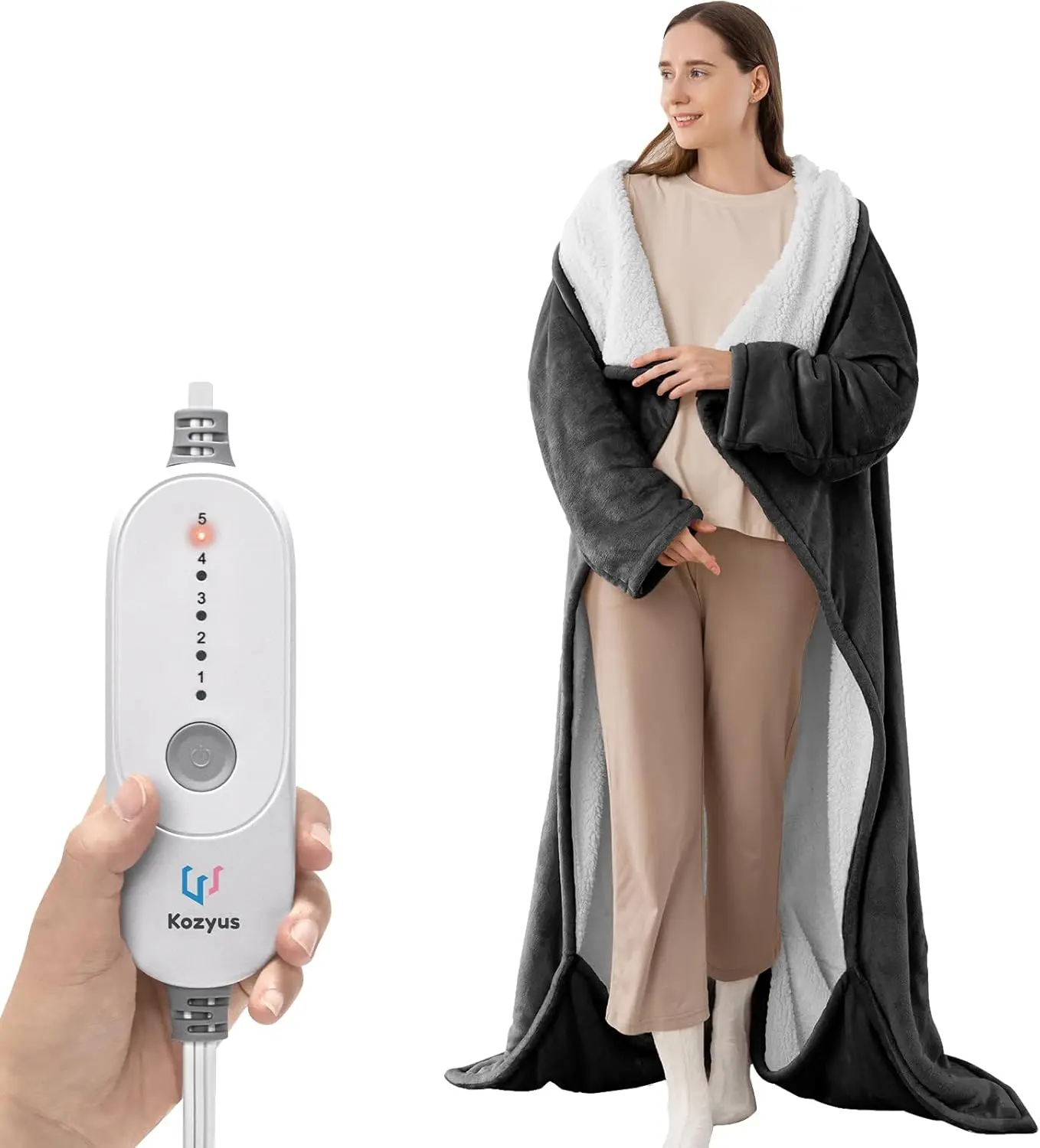 

Электрический халат с подогревом для женщин и мужчин, с карманами для ног и рук, 5 режимов нагрева, автоматическое отключение, моющийся