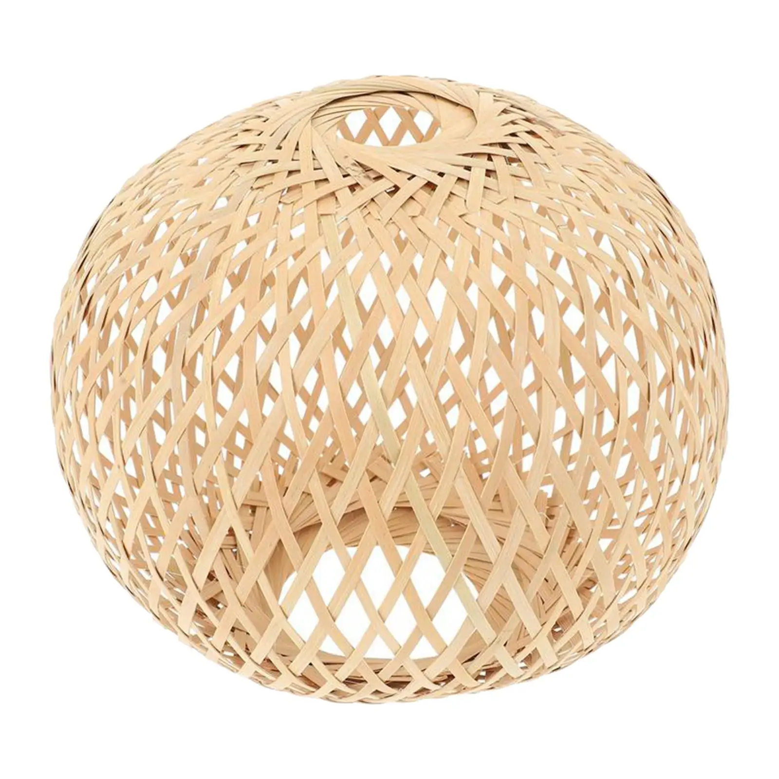 Bamboo Woven Lampshade Rustic Hanging Light Fixture Lamp Shade for Hotel