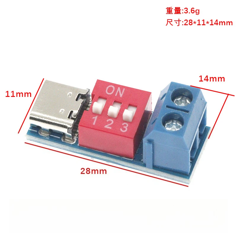 Type-C PD QC Trigger Module, 5V-20V Adjustable Voltage DC Power Supply Board, Fast Charging Decoy Converter