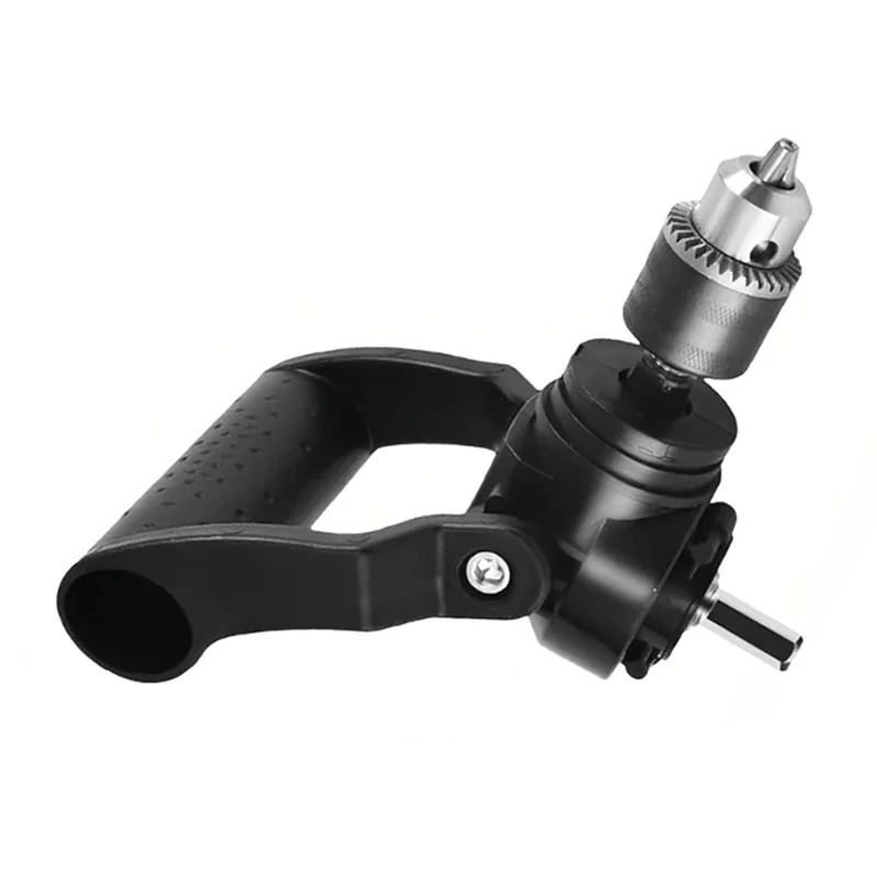 AB45 Perlengkapan Bor Siku Kanan Adaptor Lampiran Bor Sudut Kanan Chuck Bor Logam
