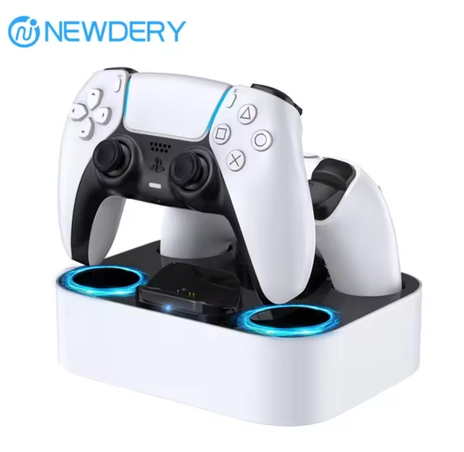 ps5-コントローラー充電ステーション-playstation-5-dualsense-edge-コントローラー用高速充電ドックスタンド-ケーブル付き、ホワイト-ブラック