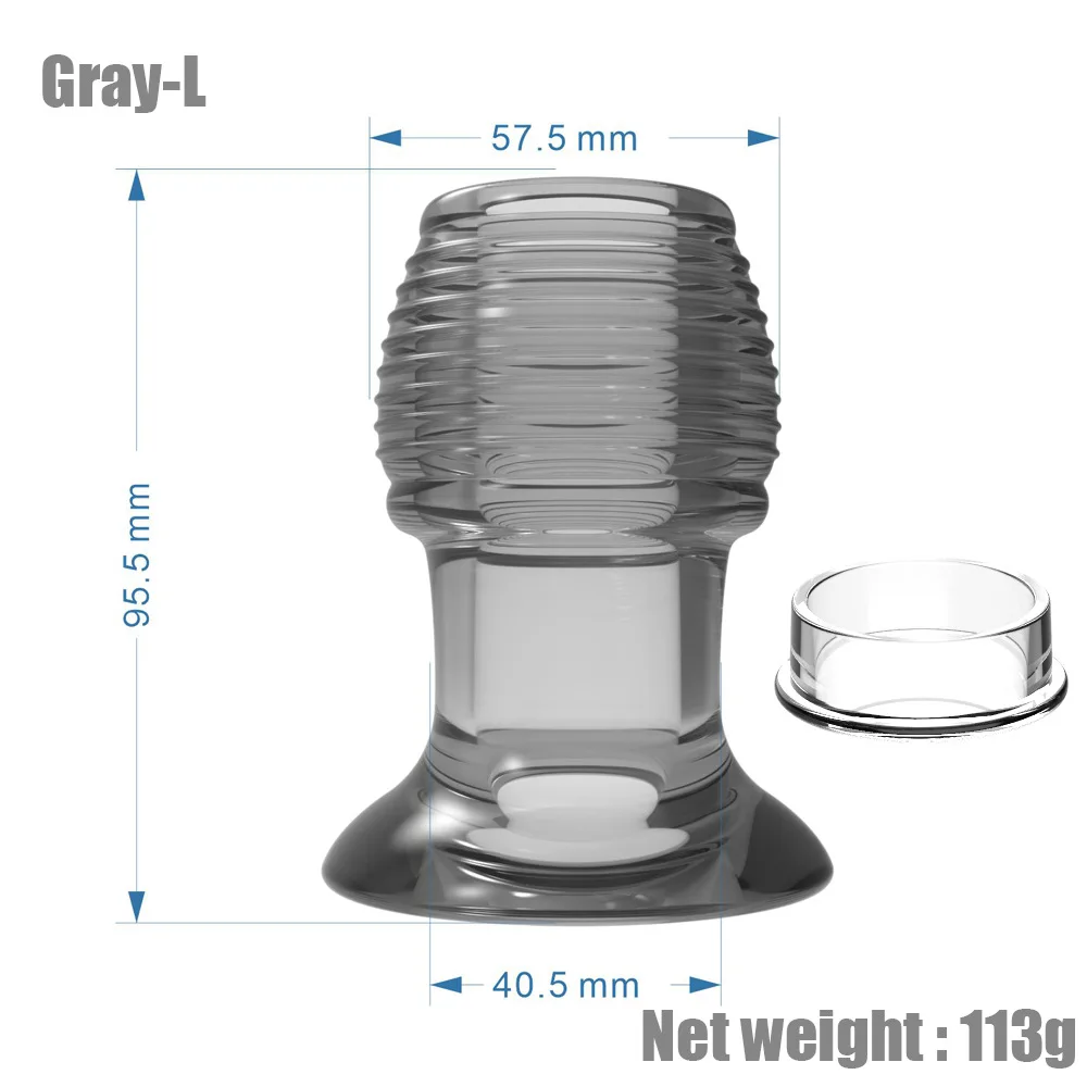 Hollow Anal Plug Ribbed Transparent Butt Plug Silicone Anal Tunnel Enema Dilator Stretching Adult Sex Toy for Men Women Gay - view 5