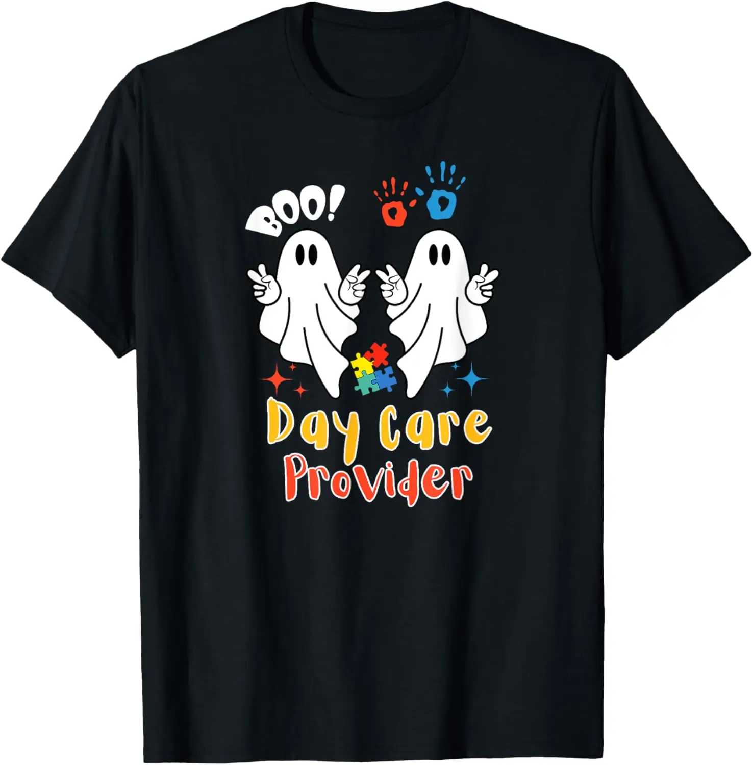 Daycare Provider Boo Crew Ghost Halloween Costume Teacher T-Shirt