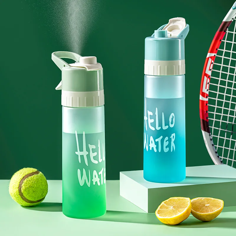 Spray Fog Water Bottle Large Capacity Male And Female Sports Food Grade Students Cool Down Portable Canteen Spray Cup