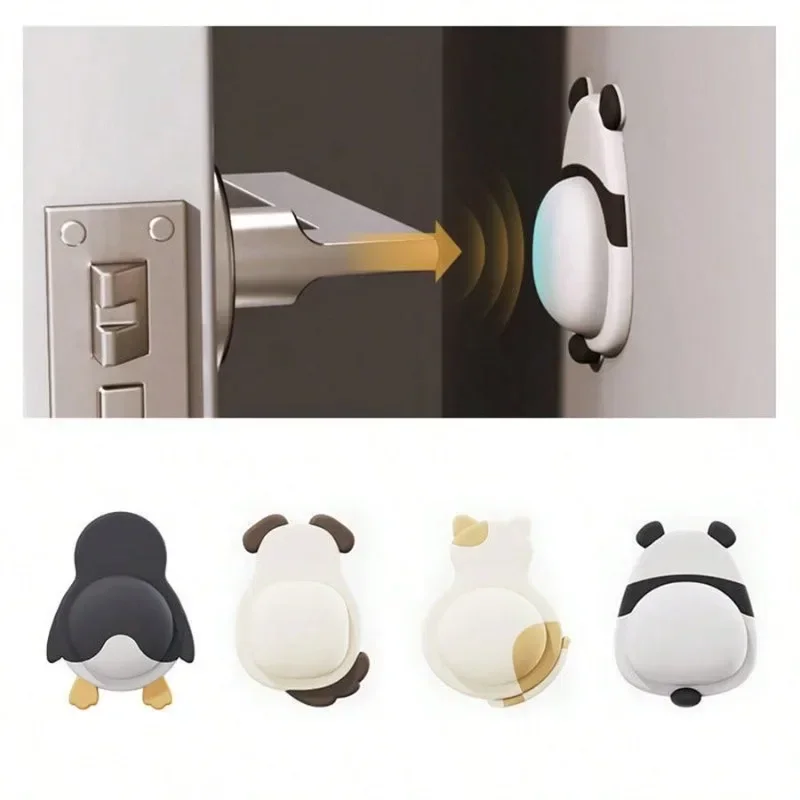 Cute Pet Anti-Collision Pad Soft Rubber Door Sticker Wall Protector Shock Absorption Cushion Penguin Panda Design for Home