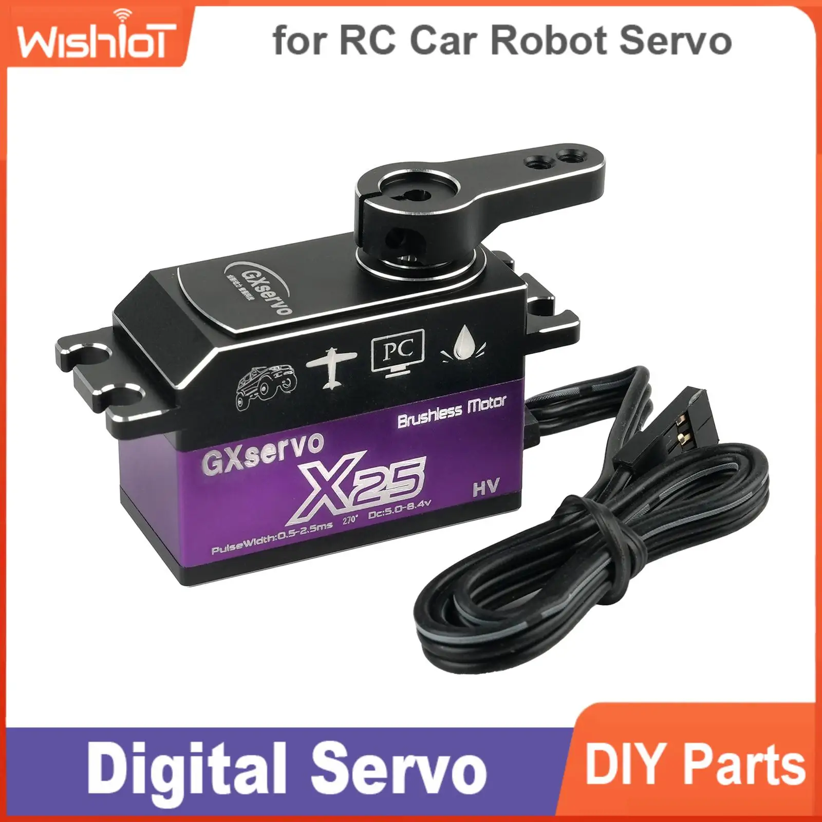 X25 Korte Body Digitale Servo Borstelloze Motor Metal Gear 180/270/360 Graden Waterdicht voor RC Robot auto Model DIY