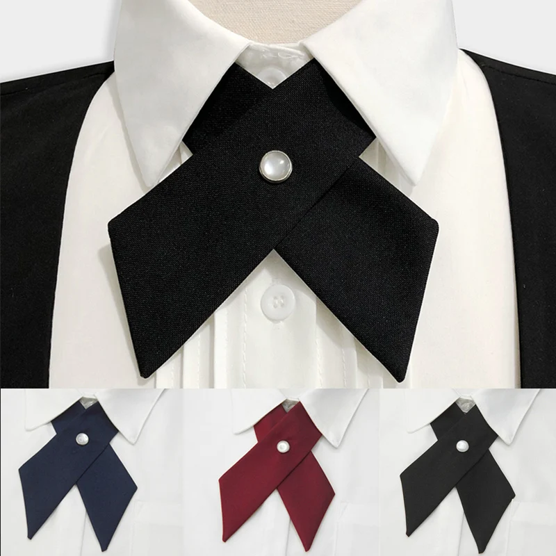 

Adjustable Cross Bowtie Shirt Tie Cross Bow Ties Sweater Polo Neck Collar British Students JK Uniform Decor Suits for Women Men