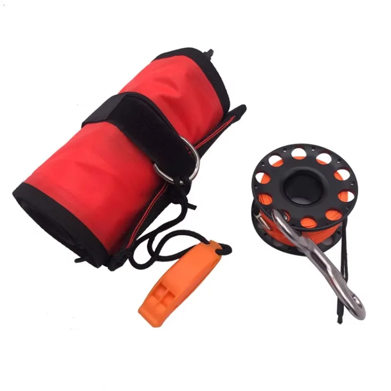 Open Bottom Reflective Belt Safety Equipment Diving Signal Set Floating Finger Spools Diving Equipment Accessories