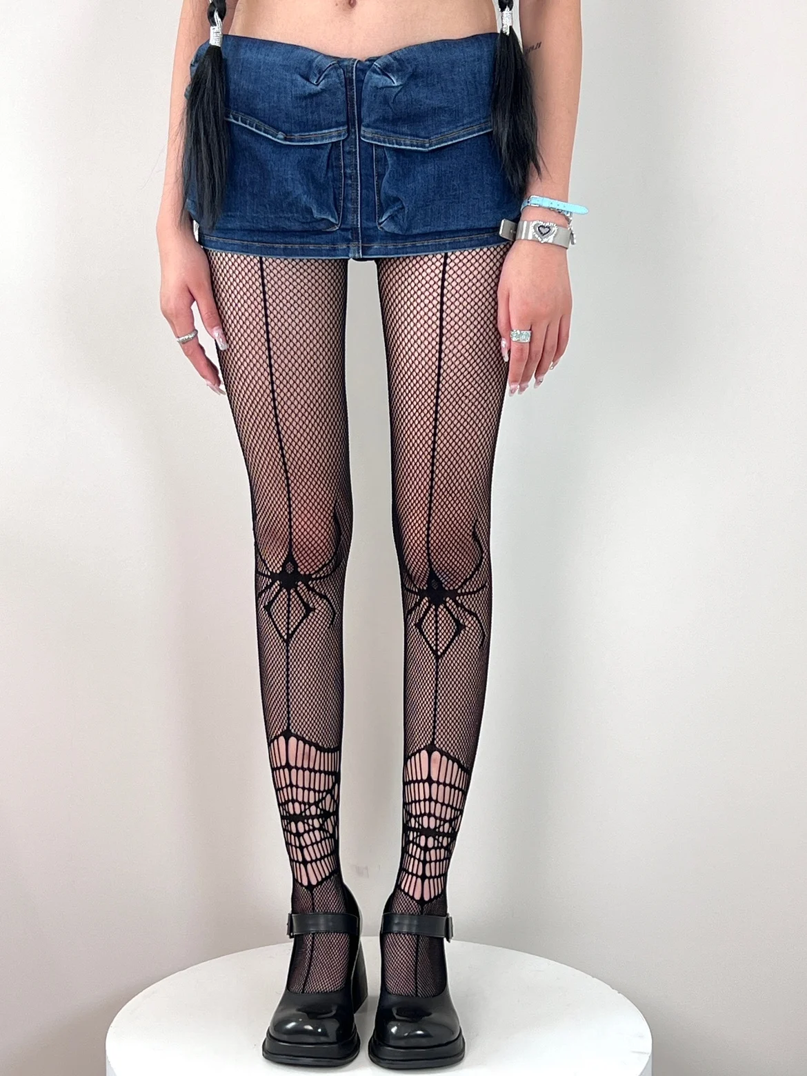 Pantyhose Black Women's Personalized Design Hollow Spider Web Stores Sexy Irregular Shape Leg Shaping Spring and Autumn Simple