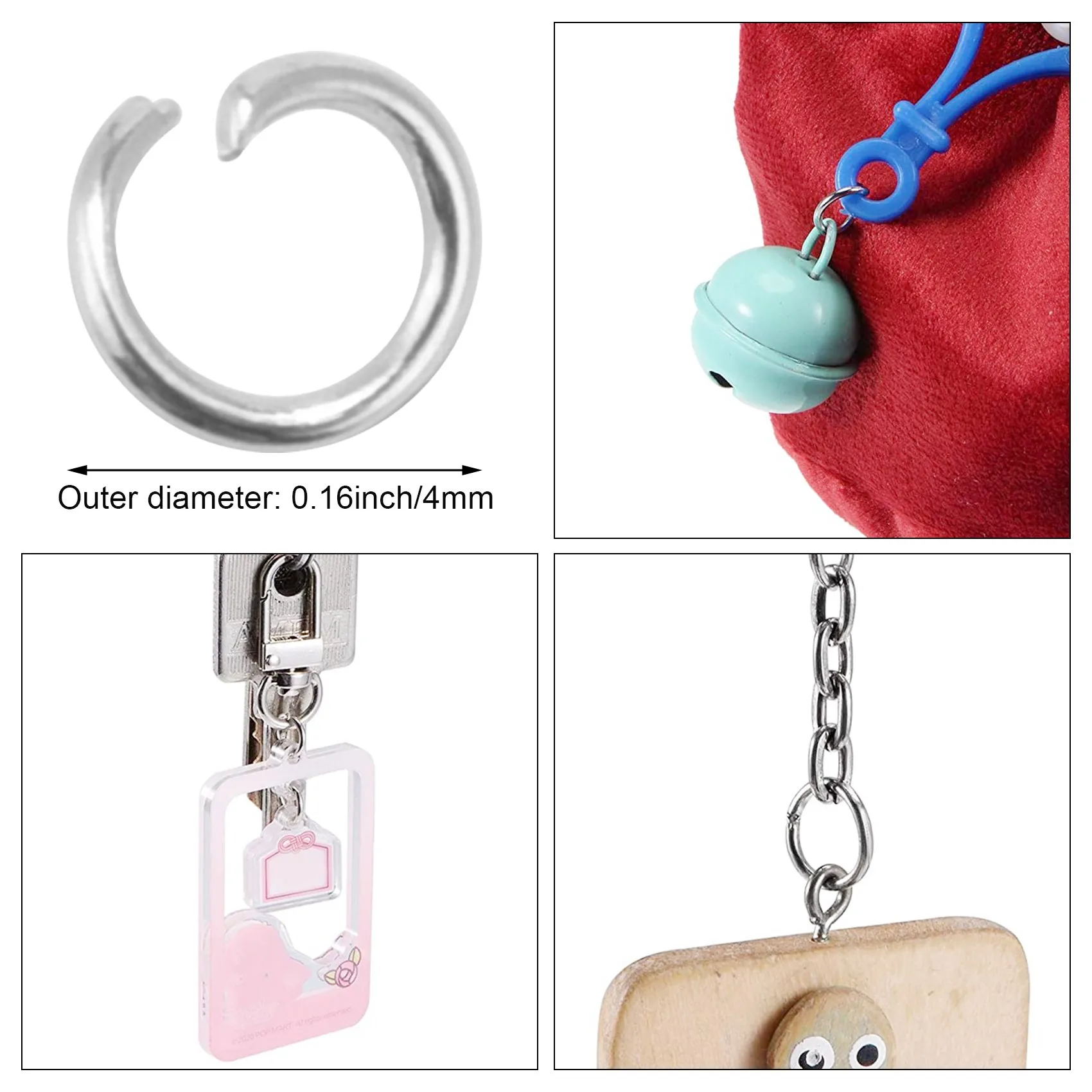 500 قطعة من خواتم القفز المفتوحة لصنع المجوهرات باللون الفضي مقاس 4 مم