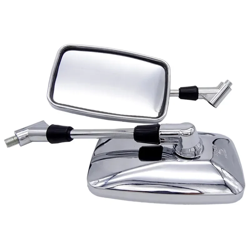 Pair 10mm Universal Motorcycle Rearview Mirror Handle Bar Side Mirrors for Harley Honda Suzuki Yamaha Kawasaki Chopper