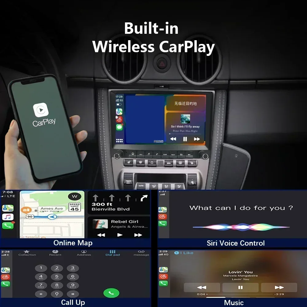 CHSTEK Radio Wireless Carplay For Porsche 911 997 Boxster Cayman 987 Android 13 Qualcomm Multimedia Player 4G Navigation Stereo