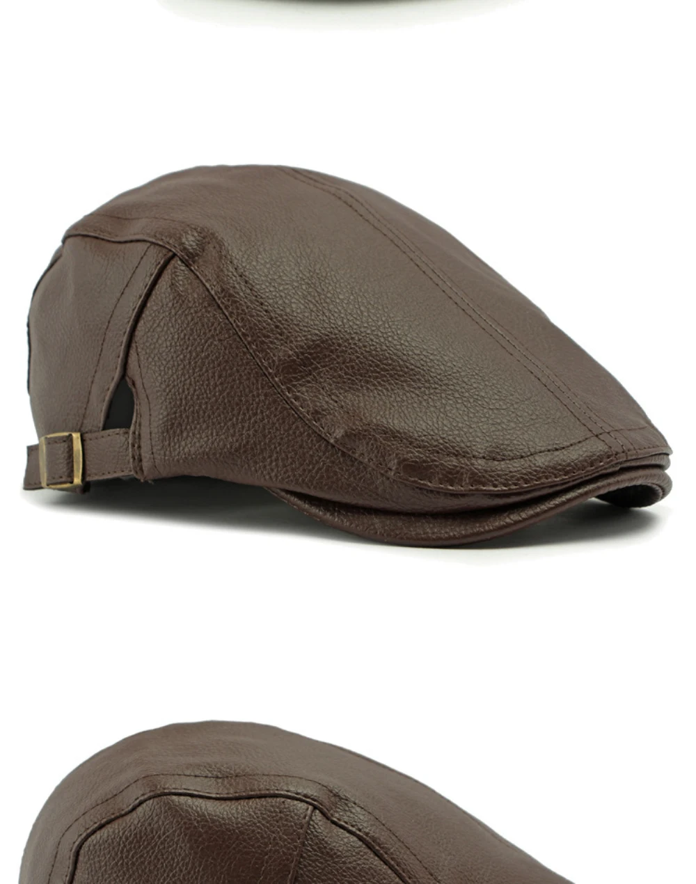 HT4953 Herren- und Damen-Baskenmütze, Vintage-Künstler-Malermütze aus PU-Leder, flache Ivy-Mütze für Damen und Herren, dicke warme Herbst-Winter-Baskenmütze – Detail 6