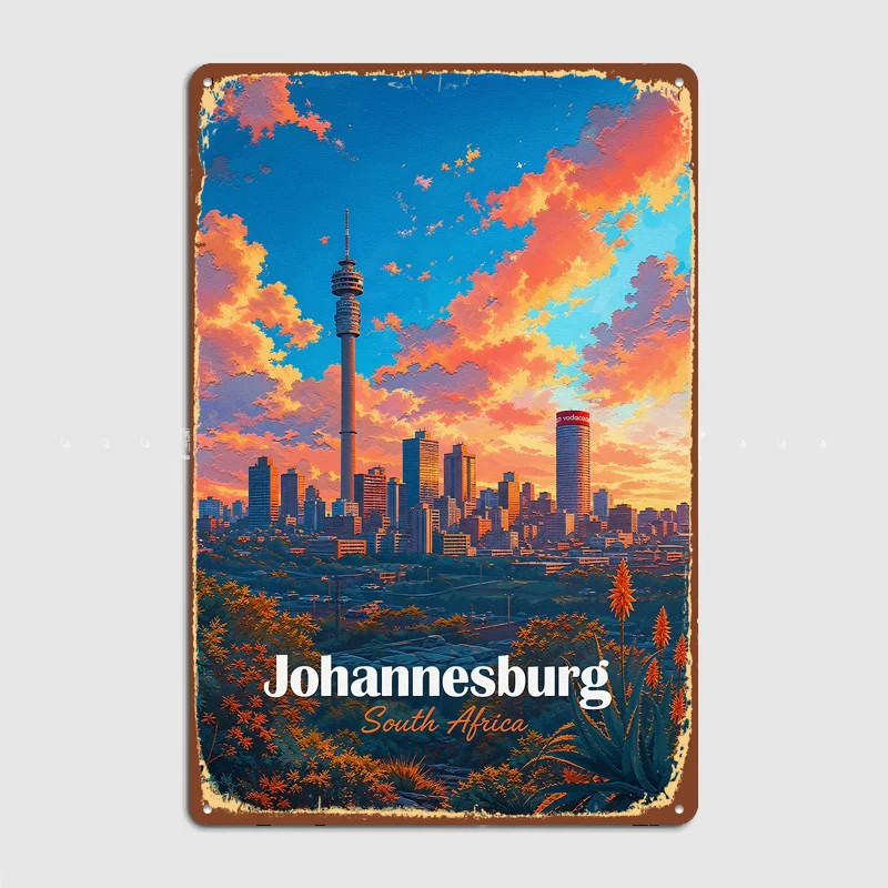 Home Decor Johannesburg - Póster de viaje con paisaje urbano
