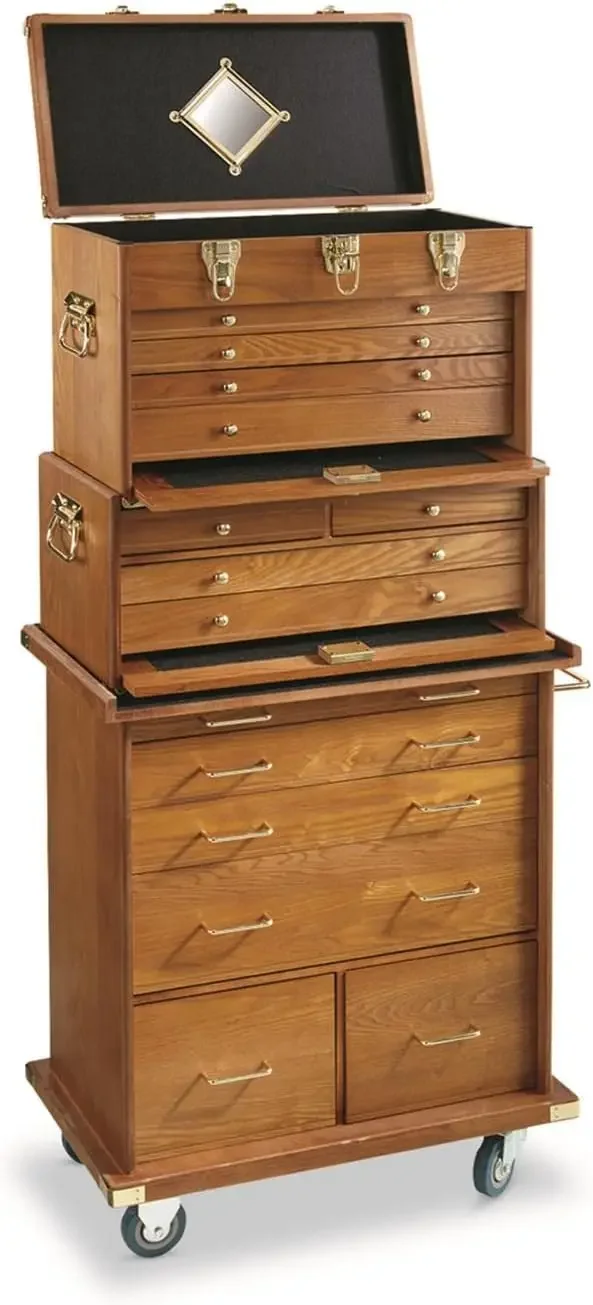 Storage Cabinet with Drawers Wood, Great for Under Desk Storage & Office Storage Cabinet Oak