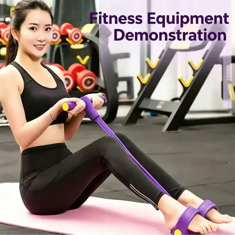 Heavy-Duty Foot Pedal Resistance Band, Sturdy PVC & TPE Fitness Puller with Anti-Slip Footrest, Ideal for Leg Workouts, Sit-Ups