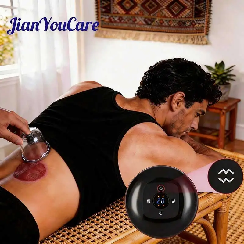 

JianYouCare Electric Vacuum Cupping Device Scraping Massager jars body Infrared Heating guasha Suction Cups Fat Burning Slimming