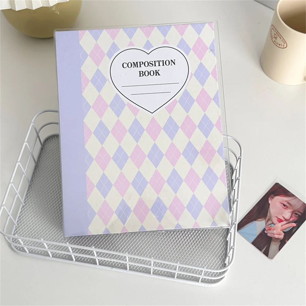 A5 Kpop Photo Album Rhombic lattice Binder Album Photocard Holder Photo Album Cover Idol Cards Collect Book Storage Booklet