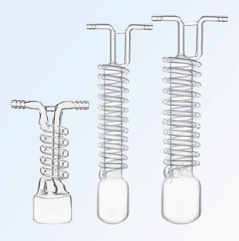 Serpentine cold hydrazine water-cooled condenser high borosilicate high temperature vacuum resistant integrated condenser