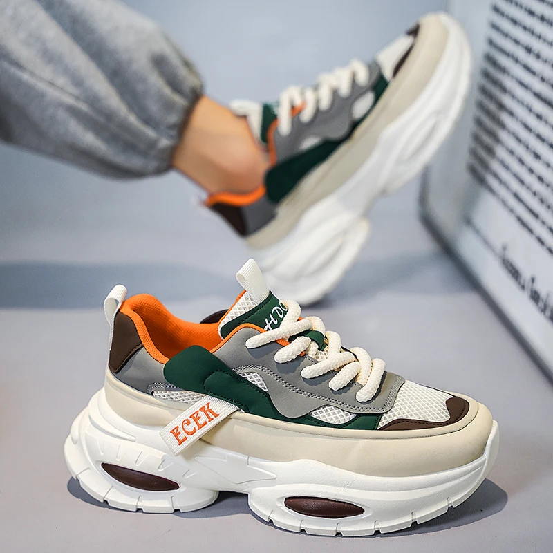 

2025 Spring/Autumn Men's Trendy Dad Shoes - Ultra Popular Mesh Breathable Thick-Sole Fashion Sneakers, Stylish & Versatile