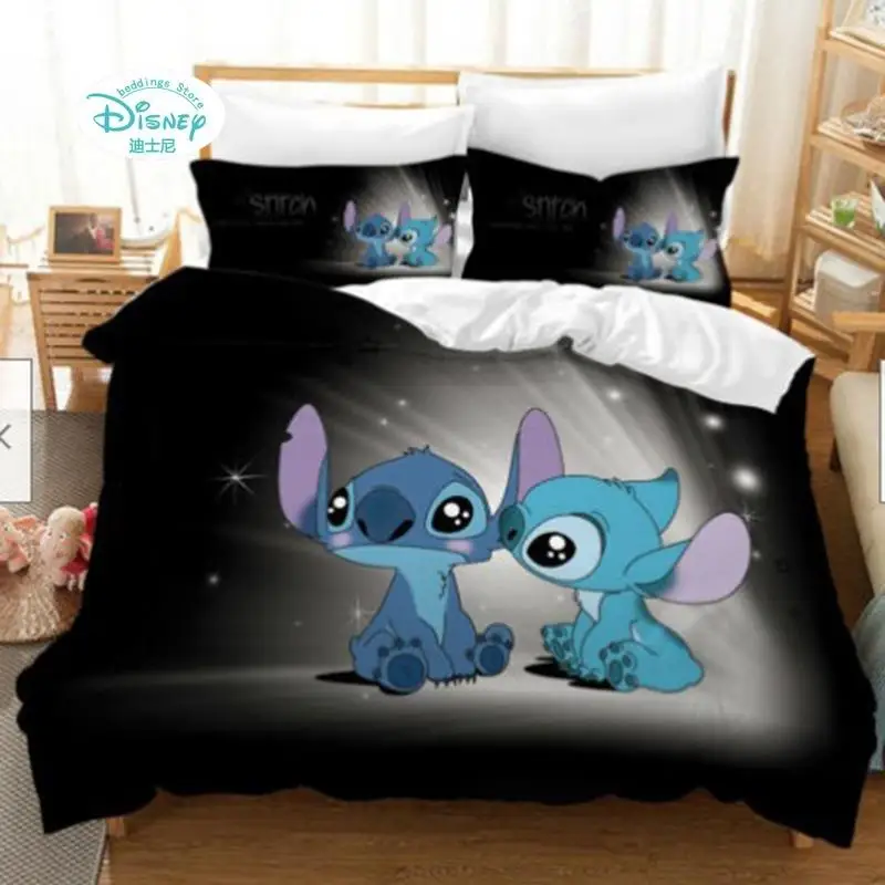 

Disney Stitch Bedding Set Cartoon Bedspread Single Twin Full Queen King Size Duvet Cover Children's Kids Boys Bedroom Bed Set