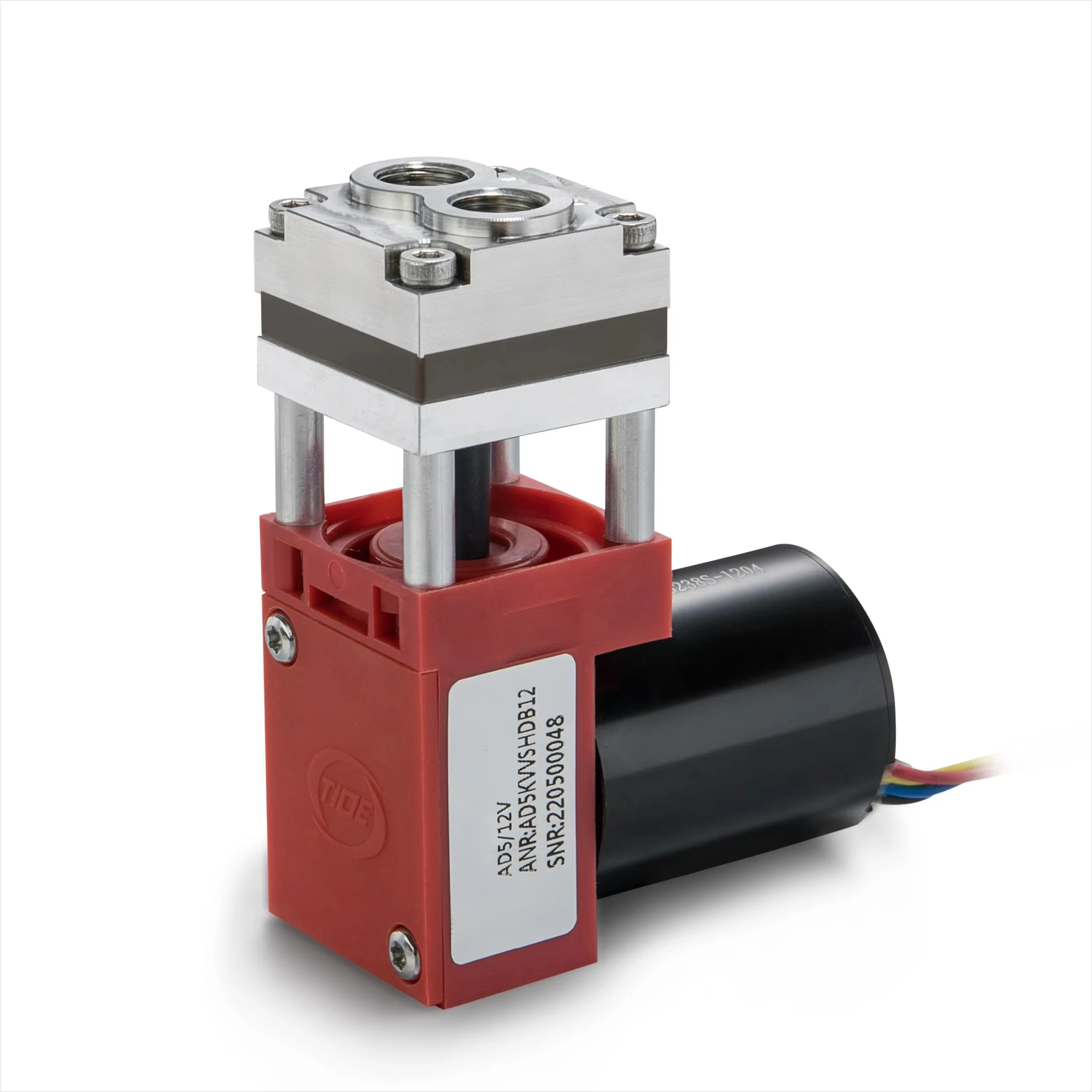 Mini bomba de aire anticorrosión de acero inoxidable, cabezal de bomba de larga duración, 24v CC, resistente a altas temperaturas de 120 grados centígrados