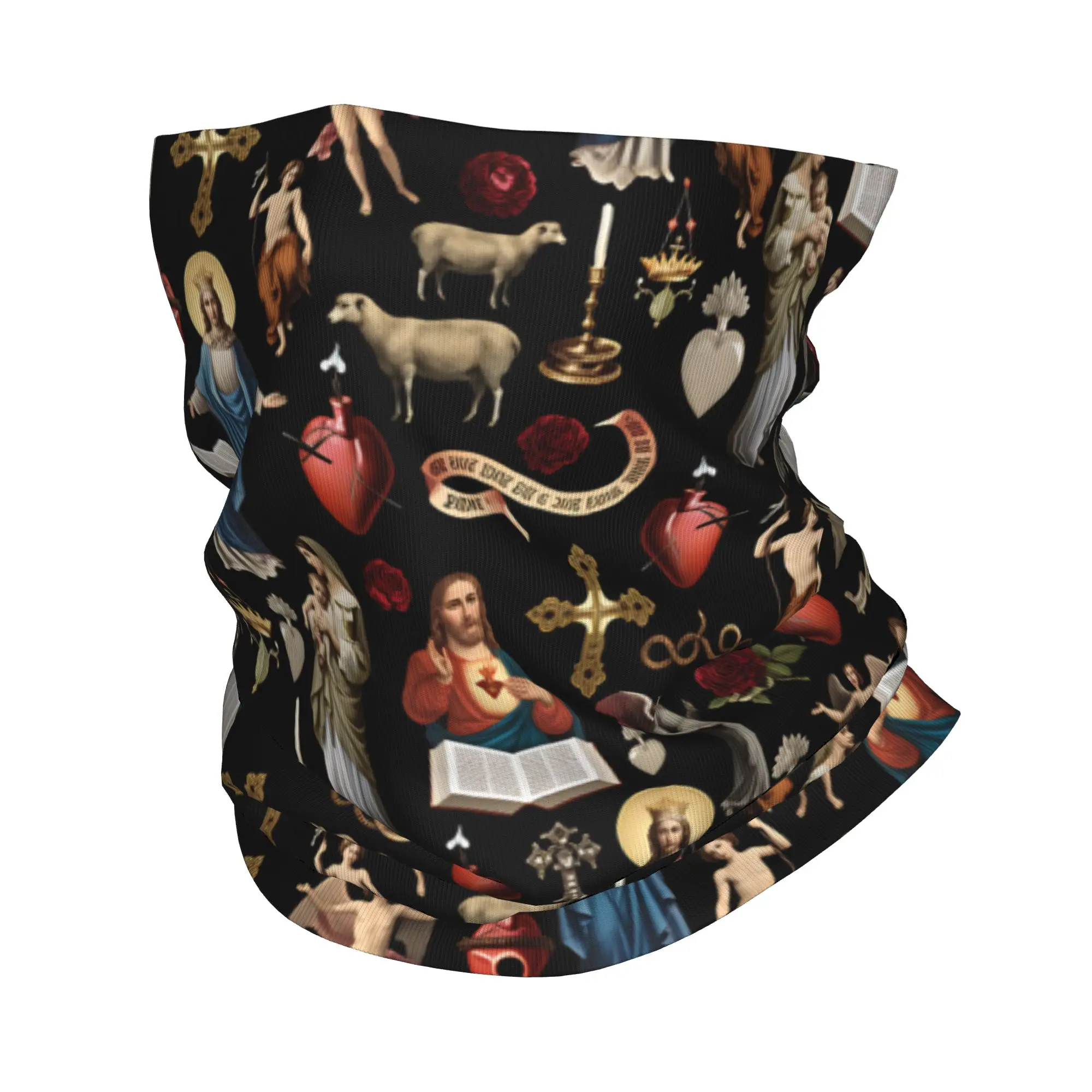 Savior of The World Jesus Bandana Neck Gaiter UV Protection Face Scarf Christ Religion Faith Gothic Headwear Tube Balaclava