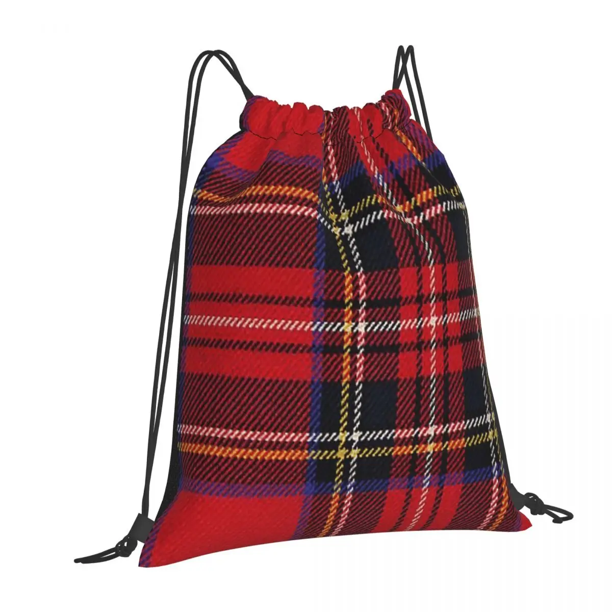 Traditional Royal Stewart Scottish Tartan Backpacks Multi-function Drawstring Bags Storage Bag Book Bags for Man Woman School