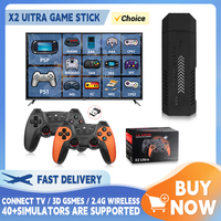 X2 Ultra Video Game Console 128g 30000 Games for Kids TV Game Stick 2.4G Double Wireless Controller GD10 Ultra for PSP PS1 FC